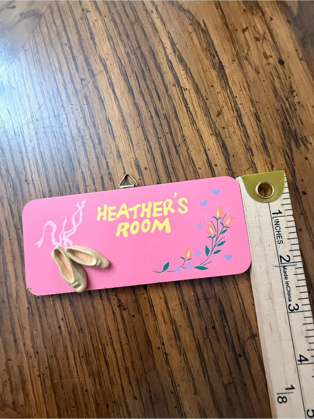 'Heather's Room' Russ  Name Sign with Ballet Slippers  & Flowers, 5